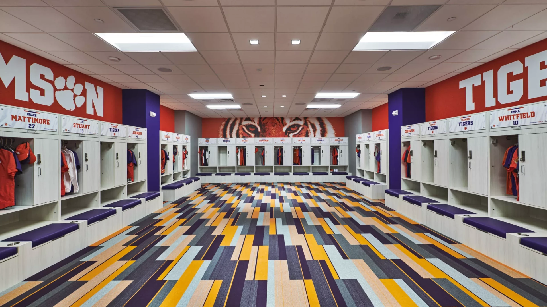 Softball locker room.