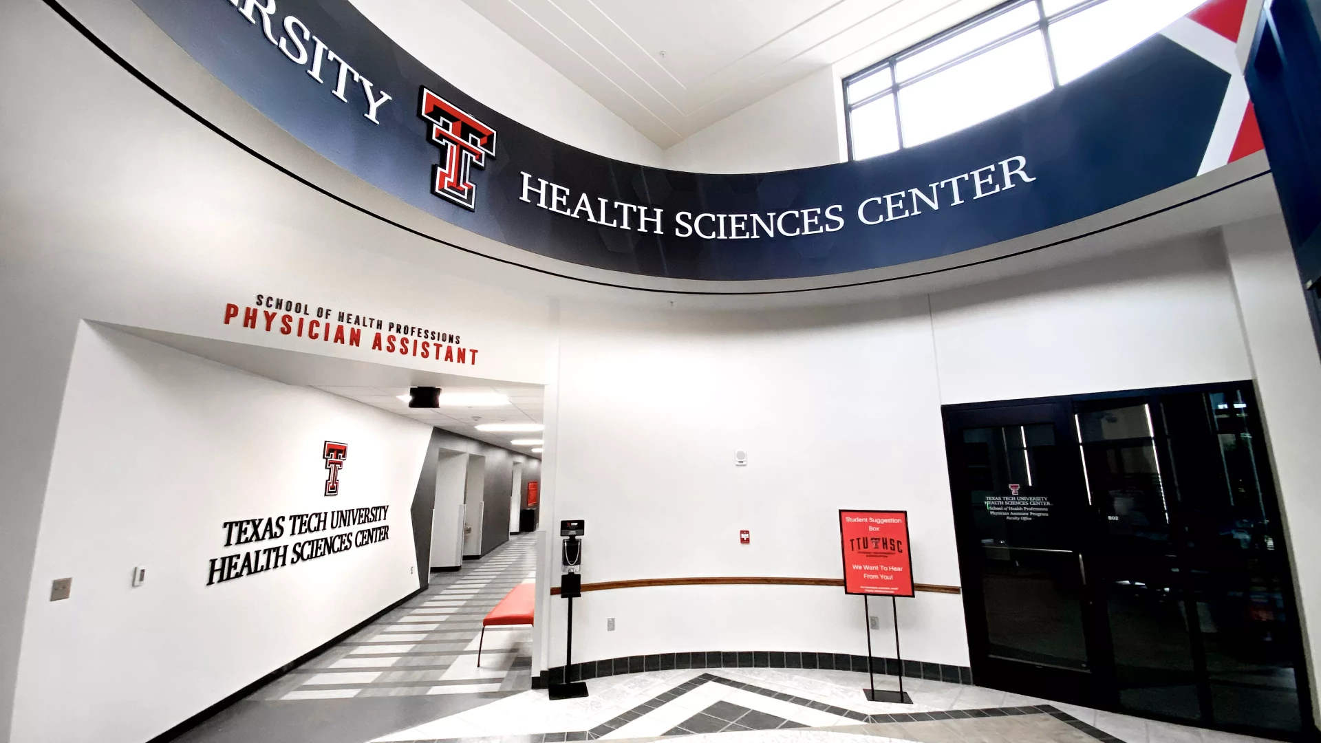 Health science center entryway.