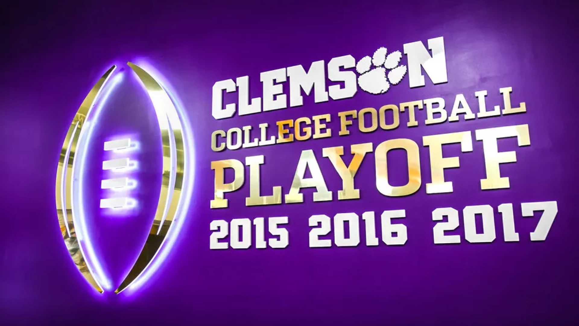 Recruit center football playoff wall.