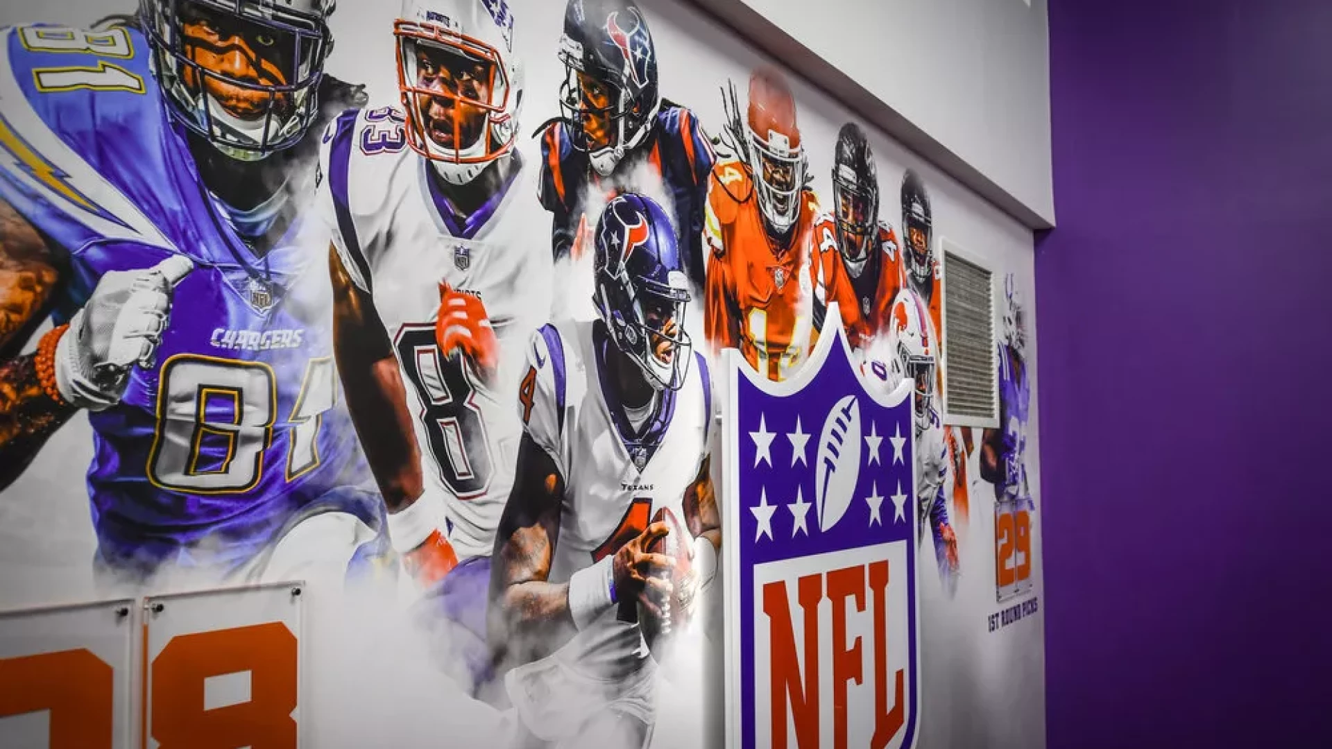 NFL recruit center wall.