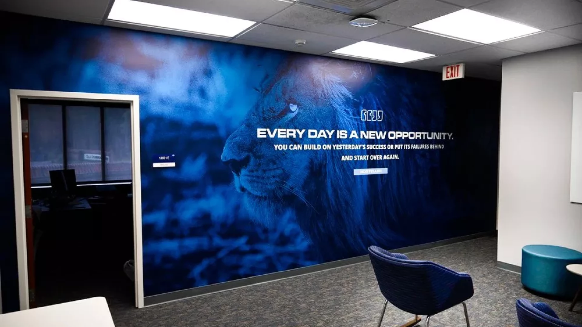 Every day is a new opportunity wall graphic.