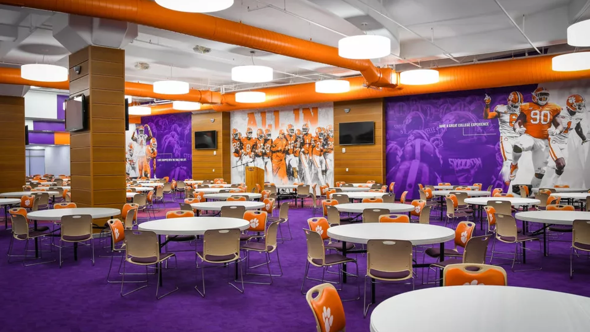All in recruit center with wall graphics.