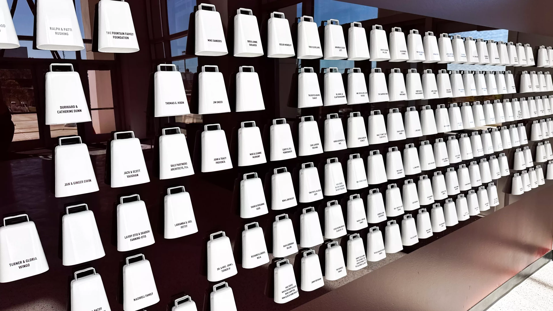 Lobby cowbell display.