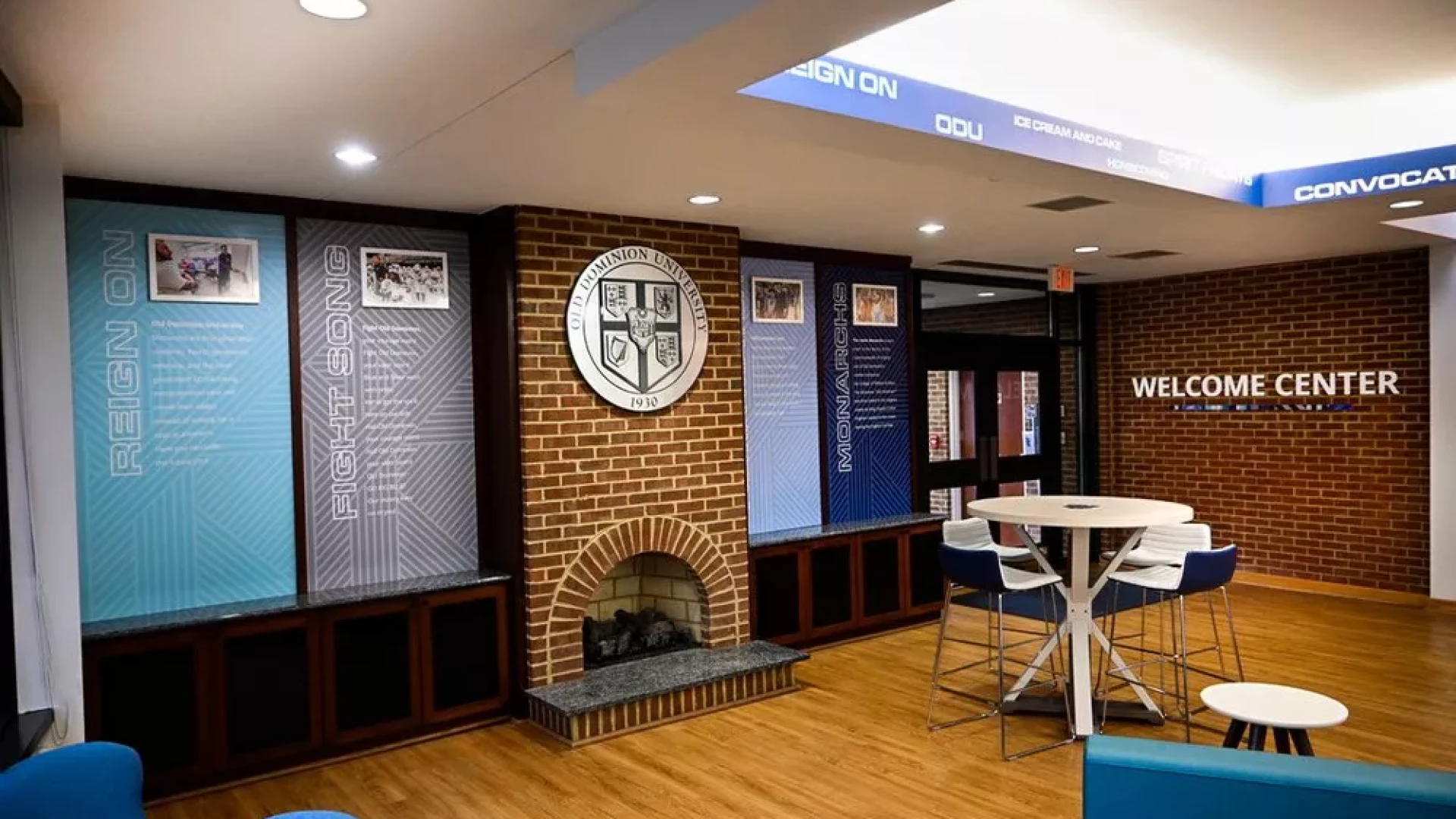 Old Dominion University welcome center lobby.
