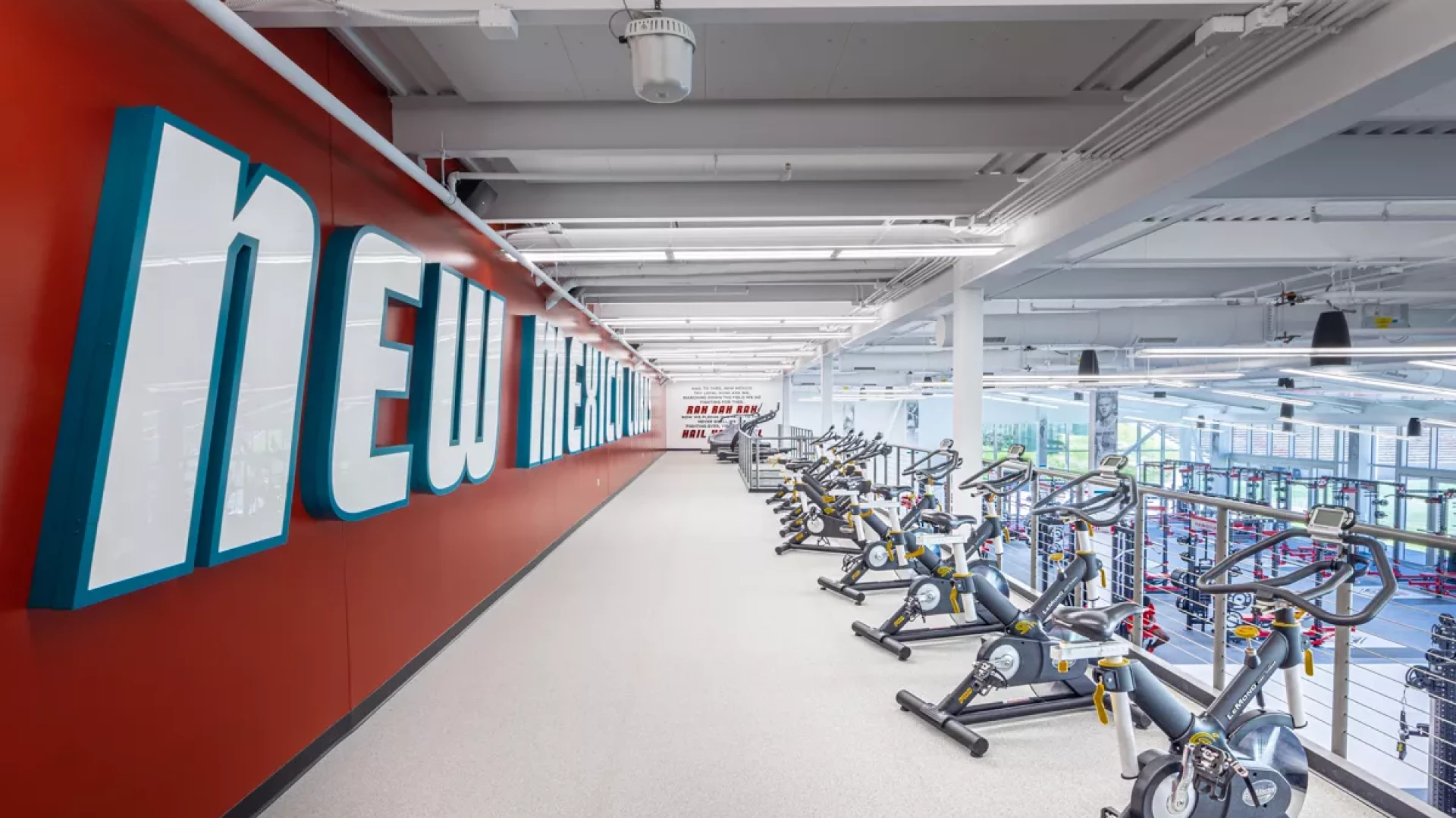 Weight room dimensional lettering.