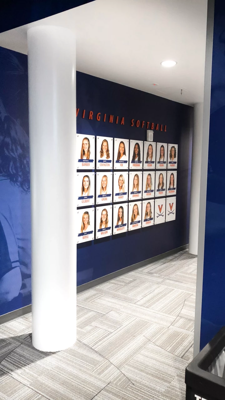 Softball player display.